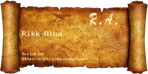 Rikk Alba névjegykártya
